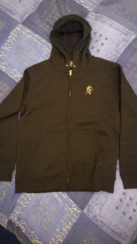 gym king black gold hoodie